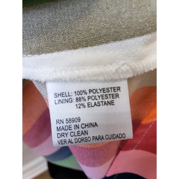 Gianni Bini Knee Length Dress Womens Size 2 Multicolor Striped V-Neck Sleeveless - Picture 6 of 12